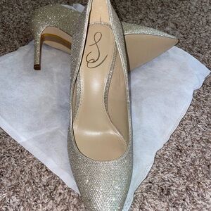 Sam Edelman Gold Glitter Pointed Pumps
